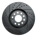 R1 98-09 Audi A4 (Mexico) Front Left Drilled & Slotted Black Brake Rotor