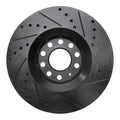 R1 98-09 Audi A4 (Mexico) Front Left Drilled & Slotted Black Brake Rotor