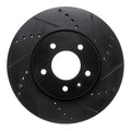 R1 07-15 Chevrolet Equinox Front Right Drilled & Slotted Black Brake Rotor