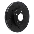 R1 07-15 Chevrolet Equinox Front Right Drilled & Slotted Black Brake Rotor