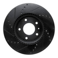 R1 07-15 Chevrolet Equinox Front Right Drilled & Slotted Black Brake Rotor