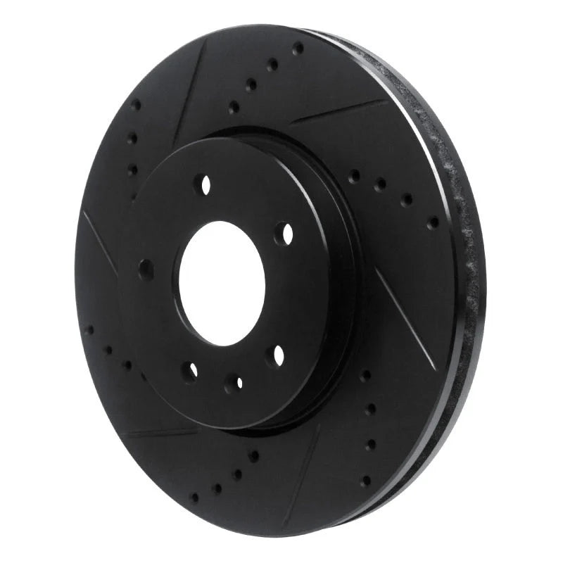 R1 07-15 Chevrolet Captiva Front Left Drilled & Slotted Black Brake Rotor