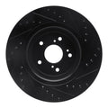 R1 14-20 Acura TLX Front Left Drilled & Slotted Black Brake Rotor