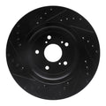 R1 14-20 Acura MDX Front Right Drilled & Slotted Black Brake Rotor