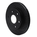 R1 04-05 Infiniti QX56 Front Right Drilled & Slotted Black Brake Rotor