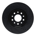 R1 04-07 Ford Freestar Front Left Drilled & Slotted Black Brake Rotor