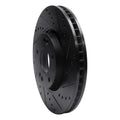 R1 15-19 Kia Soul EV Front Right Drilled & Slotted Black Brake Rotor