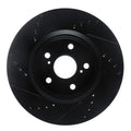 R1 18-22 Toyota C-HR Front Right Drilled & Slotted Black Brake Rotor