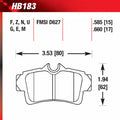 Hawk 01 Ford Mustang Bullit / 94-99 & 01 & 03-04 Mustang Cobra Blue 9012 Race Rear Brake Pads