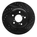 R1 15-25 Acura MDX Front Right Drilled & Slotted Black Brake Rotor