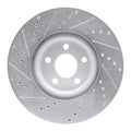 R1 17-20 Lincoln MKZ Front Right Drilled Black Brake Rotor