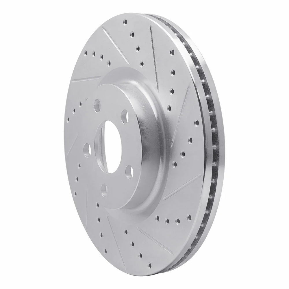 R1 17-20 Lincoln MKZ Front Right Drilled Black Brake Rotor