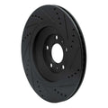 R1 04-18 Audi S8 Rear Left Drilled & Slotted Black Brake Rotor