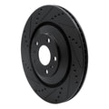R1 04-18 Audi S8 Rear Left Drilled & Slotted Black Brake Rotor