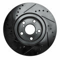 R1 09-15 Toyota Corolla (Mexico) Front Right Drilled & Slotted Black Brake Rotor