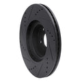 R1 10-16 Hyundai Genesis Coupe Front Right Drilled & Slotted Black Brake Rotor