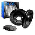 R1 16-25 Honda Civic Rear Drill/Slot Carbon Coated Rotor Set w/Optimum Pads