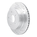 R1 04-06 Dodge Ram 1500 Pickup Rear Left Drilled & Slotted Silver Brake Rotor