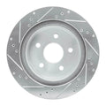 R1 Concepts Brake Rotor Drilled and Slotted Silver Fits Dodge Ram