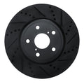 R1 01-06 Lexus LS430 Front Right Drilled & Slotted Black Brake Rotor