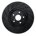 R1 01-06 Lexus LS430 Front Right Drilled & Slotted Black Brake Rotor