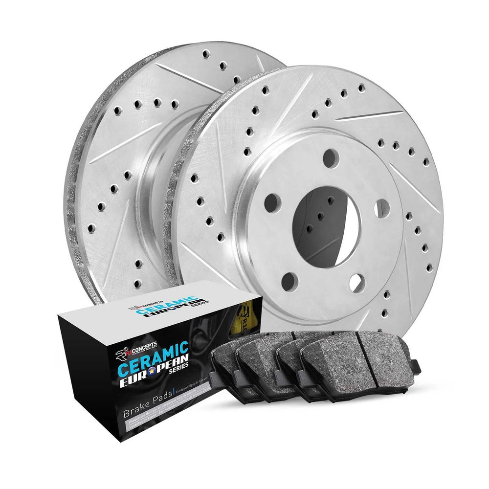 R1 01-03 Volkswagen EuroVan Front Left Drilled Black Brake Rotor