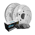 R1 01-03 Volkswagen EuroVan Front Left Drilled Black Brake Rotor