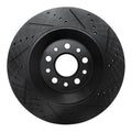R1 17-24 Maserati LeVante Rear Left Drilled & Slotted Black Brake Rotor