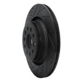 R1 17-24 Maserati LeVante Rear Left Drilled & Slotted Black Brake Rotor