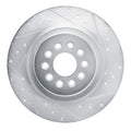 R1 Concepts Brake Rotor Drilled and Slotted Silver Fits Jaguar S-Type
