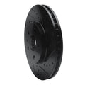 R1 2008-2014 Cadillac CTS Front Right Drilled & Slotted Black Brake Rotor