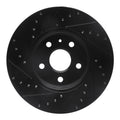 R1 2008-2014 Cadillac CTS Front Right Drilled & Slotted Black Brake Rotor