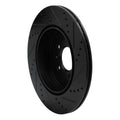 R1 07-15 Mazda CX-9 Rear Left Drilled & Slotted Black Brake Rotor