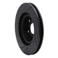 R1 07-15 Mazda CX-9 Rear Right Drilled & Slotted Black Brake Rotor