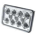 VEHICLE LED HEADLIGHT SET 4X6 INCH 18 LED - SILVER FRONT FAC
