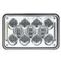 VEHICLE LED HEADLIGHT SET 4X6 INCH 18 LED - SILVER FRONT FAC