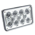 VEHICLE LED HEADLIGHT SET 4X6 INCH 18 LED - SILVER FRONT FAC