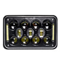 VEHICLE LED HEADLIGHT SET 4X6 INCH 18 LED - BLACK FRONT FACE