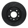 R1 07-12 Mazda CX-7 Front Left Drilled & Slotted Black Brake Rotor