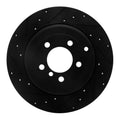 R1 93-94 Jaguar XJ12 Front Left Drilled & Slotted Black Brake Rotor