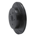 R1 05-07 Subaru Impreza Rear Right Drilled & Slotted Black Brake Rotor