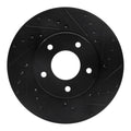 R1 97-03 Jaguar Vanden Plas Front Right Drilled & Slotted Black Brake Rotor
