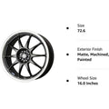 Enkei J10 16x7 5x100/114.3 38mm Offset 72.62mm Bore Dia Matte Black w/ Machined Lip Wheel
