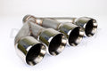 ~(14 lbs. 38X9X9)~ Black powder-coated 8 in 36 in angle/miter cut stack; weld-on i.d. 4 in