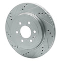 R1 04-09 Cadillac SRX Rear Left Drilled & Slotted Black Brake Rotor