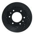 R1 06-14 Hyundai Entourage Front Left Drilled & Slotted Black Brake Rotor