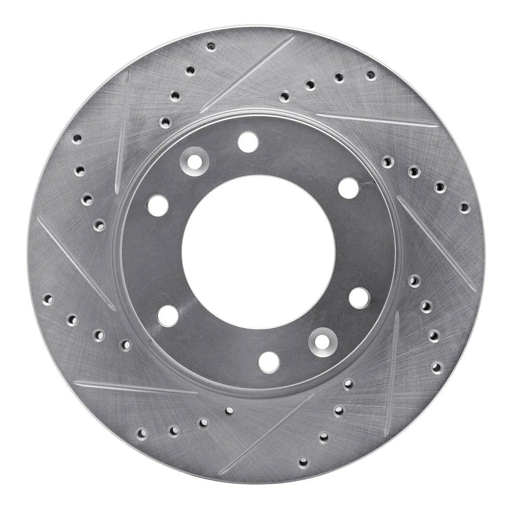 R1 06-14 Hyundai Entourage Front Left Drilled & Slotted Black Brake Rotor