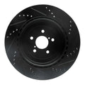 R1 03-04 Subaru Impreza Rear Left Drilled & Slotted Black Brake Rotor