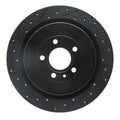 R1 13-14 Ford Mustang Rear Right Drilled & Slotted Black Brake Rotor