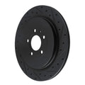 R1 13-14 Ford Mustang Rear Right Drilled & Slotted Black Brake Rotor